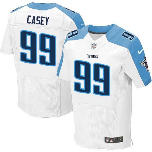 Men's Elite Jurrell Casey Nike Jersey White Road - #99 NFL Tennessee Titans